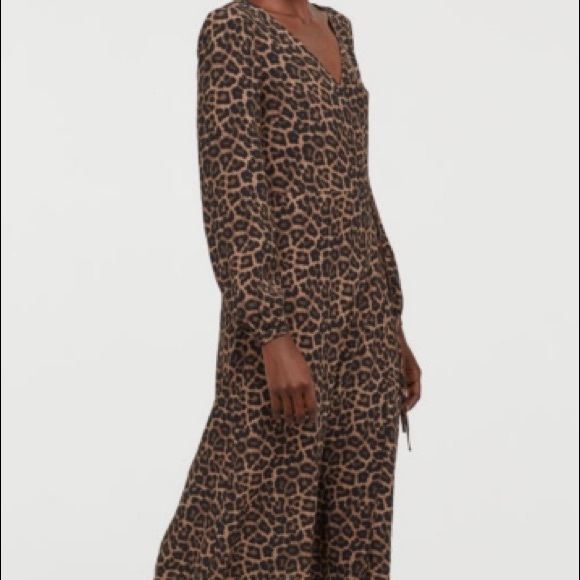H&M | Leopard Wrap Midi Dress - Picture 2 of 7